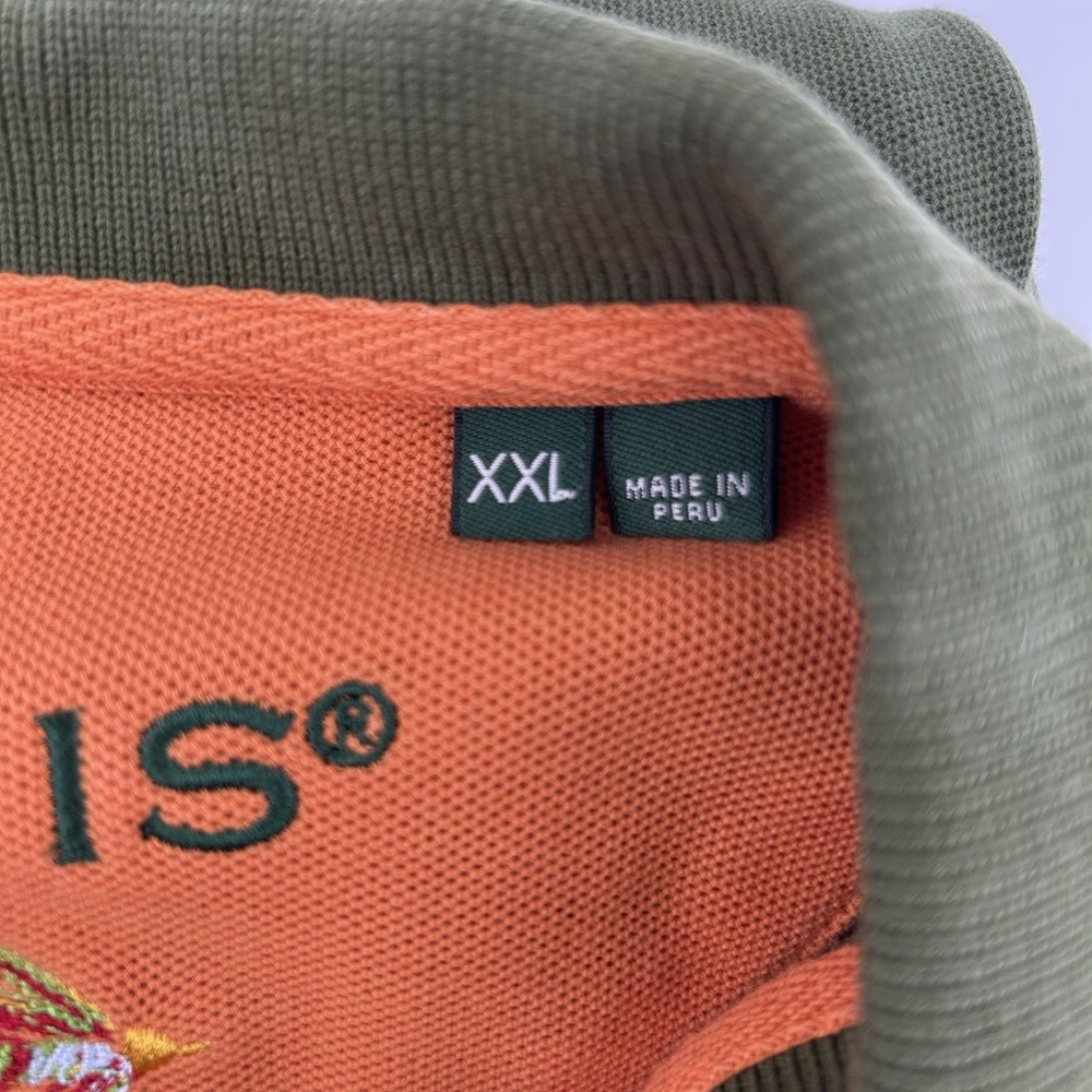 Orvis Signature Polo Shirt Mens 2XLT Olive Green Pique Logo Cabincore Heritage - Picture 7 of 11